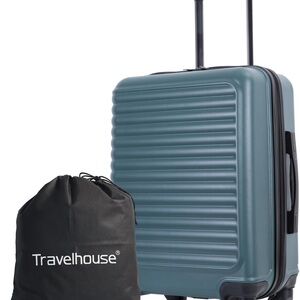 20" Carry-On Luggage Travelhouse TR1003 Hardshell with Spinner Wheels, Green
